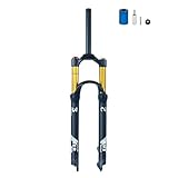 MESOVFCA MTB-Fahrradfedergabel 26/27,5/29 Zoll, Fernverriegelung, gerades Rohr, 28,6 mm, Scheibenbremse, 9 mm, Mountainbike-Vorderradgabel, Federweg 120 mm