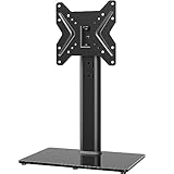 TV Standfuß Universal Höhenverstellbar Ständer für 19-43 Zoll TV Fernsehtisch Halterung Fernsehständer LCD LED Flachbildfernseher Stand Aufsatz VESA 200x200 Tischständer/Schwarz, hält bis zu 45kgs