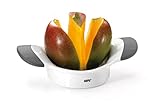GEFU Mangoteiler PARTI | Entfernt Mangokern & schneidet Hälften mit einem Druck | Ergonomische Griffe & Edelstahlklingen | Spülmaschinengeeignet