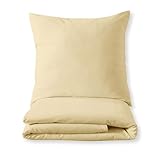 Luxuriöses Bettset aus Mako-Satin 100% Baumwolle 135x200 155x220 200x200 200x220, Größe:135 x 200 cm, Farbe :Natur