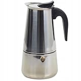 Classico Italienische Kaffeemaschine, geeignet für Gas, Elektro, Glaskeramik, Induktion, silberfarbener und robuster Edelstahl, für den täglichen Gebrauch, Mokka-Espressomaschine (9 Tassen - 450 ml)