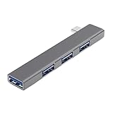 Aluminium-4-Port USB3.0-Typ C Hub Mit Rechtwinkligem Design Für Schnelle Datenübertragung Und Aufladen Mehrerer Geräte. Mehrere Port USB Hubs Für PC