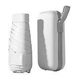 Giuneuow Kompakter Kapselschirm - Doppelt Verwendbar für Sonniges und Regnerisches Wetter, Leicht, Tragbar, Sonnenschutz, Ideal für Reisen A