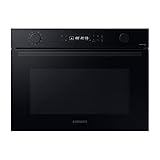 Samsung Kompaktofen mit MIkrowelle NQ5B4553FBK/U1, 45 cm, 50 ℓ, WiFi-Steuerung, SmartThings Cooking, 20 Automatikprogramme, Schwarzes Glas