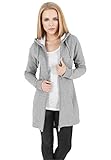 Urban Classics Damen Sweatjacke Ladies Sweat Parka, lange Kapuzenjacke im Stil eines Zip Hoodie - Farbe grau, Größe M