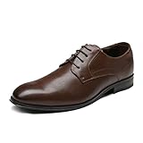 Bruno Marc Herren Anzugschuhe Schnürhalbschuhe Klassischer Business Derby Oxford Hochzeit Schuhe Schnürschuh,Size 44,Dunkel/Braun,SBOX229M-E
