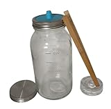 Smiths Mason Jars 2 l Gärgläser aus klarem Glas mit Holzclip, Gewichten und 2 Deckeln, ideal für Haferflocken über Nacht, Kimchi, Gurken und Aufbewahrung Ihrer Lieblings-Snacks (1er-Pack)