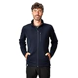 ALPIN LOACKER Merino Jacke Herren I Merinowolle Baselayer für Outdoor Sport und Freizeit I Wolljacke und Ski Midlayer, Navy M
