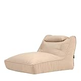 Icon Nova Sitzsack Sessel für Erwachsene, Beige, Olefin Stoff für Drinnen und Draußen, Riesen Sitzsack mit Füllung, Bequemer Sessel, Garten, Terrasse, Lounge, Wohnzimmer