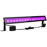 Onforu 27W LED Schwarzlicht, UV Bar Schwarzlichtlampe mit Stecker, IP66 Wasserdicht UV Strahler Außen, Fluoreszenz mit 60 LEDs, UV Licht Röhre mit Schalter für Party, Deko, Disco