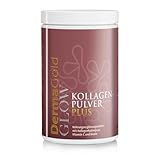 DermaGold Glow Kollagenpulver-Plus | 400 g | mit Kollagenhydrolysat, Vitamin C und Biotin | Inhalt 400 g = ca. 26 Portionen à 15 g | Made in Germany