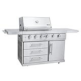 Mayer Barbecue ZUNDA Gasgrill MGG-442 Premium mit Backburner Grillwagen, 4 Hauptbrenner 1 Seitenbrenner, aus 304er Edelstahl, Grillfläche 65 x 45 cm
