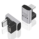 Duttek USB C U Adapter (2er Pack) USB C 180 Grad Adapter Unterstützt 40Gbps Daten, 240W Aufladen und 8K Video, USB C Winkeladapter kompatibel für Thunderbolt 4/3, Switch, MacBook, Laptop, Tablet