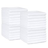 Amazon Basics Gesichtshandtücher für Badezimmer, 100 % Baumwolle, besonders saugfähiger Waschlappen, schnelltrocknend, Handtücher für Beautysalon, 30 x 30 cm, Weiß, 24er-Pack