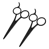 BESTYASH 2 Stück Edelstahlschere Gesichtshaarschere Männer Pflegeschere Männer Schnurrbartschneiderschere Schnurrbart-pflegeset Rosshaarschere Bartschneider Schere Rostfreier Stahl Black