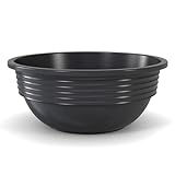 Plastard Blumenschale 40 cm Durchmesser Anthrazit Pflanzschale aus Kunststoff witterungsbeständiger Pflanztopf für Garten Balkon Terrasse runde Pflanzschale großes Pflanzgefäß ohne Löcher