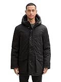 TOM TAILOR Herren 1041321 Arctic Winterpaka mit Abnehmbarer Kapuze, 29999-Black, XL