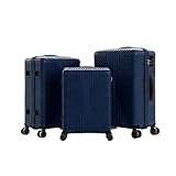 Karl home Gepäck-Set, 3-teilig, PP-Hartschalenkoffer-Set mit integrierten Lock-Spinnrollen, leicht, langlebig, Handgepäck für Geschäftsreisen – (50,8 cm/61 cm/71,1 cm), Blau, 3 Piece Set, Einfacher