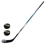 Eishockey Schläger Bauer Set mit Zwei Pucks - Modell Bauer i3000 inkl. 2xPucks für Erwachsene, Kinder und Kleinkinder (Links - Linke Hand unten, Senior - 150cm)