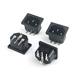 Aofan 4 Stück IEC 320 C14 3 Pin Männlicher Stecker Schalttafeleinbau Gerätestecker Steckdose AC 250V/10A für Kaltgerätebuchse