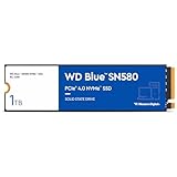 WD Blue SN580 NVMe SSD 1 TB (PCIe Gen4 x4, bis zu 4.150 MB/s Lesen, M.2 2280, nCache 4.0-Technologie) Blau