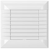Vlano FLAP 100 Hygro Badlüfter mit automatischen Jalousien, Feuchteregelung, Nachlauf, 100mm, 85 m³/h, Weiß, Raumlüfter Badventilator, Feuchtigkeitssensor, Nachlauffunktion, Timer