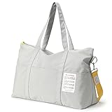 Reisetaschen, SCANDIHOME Faltbare Reisetasche Handgepäck Tasche für Damen und Herren, 55L wasserdichte Weekender Schwimmtasche Sporttasche Fitnessstudio Trainingstasche - Grau