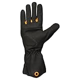 Fiskars Strauchpflege-Handschuhe, Arbeitshandschuhe für den Garten, Touchscreen-kompatible Daumen und Fingerspitzen, Kunstleder, Größe 8, Schwarz/Orange, 1071152
