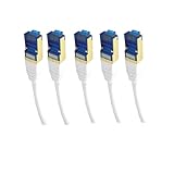 ProfiPatch Netzwerkkabel Cat7 S/FTP RJ45 LAN Kabel LSZH Premium Ethernet Patchkabel 10GB 600MHz weiß 5er set 2m Längen Switch Router Gaming Patchpanel