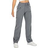 yeyity Wanderhose Damen Leichter Quick Dry Outdoorhose Atmungsaktiv Cargohose UV-Schutz Trekkinghose Funktionshose Jogginghose(6608,Grey01,XXL)