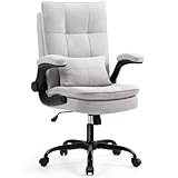 Asukale Bürostuhl Ergonomisch [TESTSIEGER] Schreibtischstuhl | Atmungsaktiver Stoff & Hohe Rückenlehne | Höhenverstellbar & Wippfunktion | Chefsessel 150 Kg | Drehstuhl Mit Rollen | PC Stuhl Grau