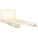 vidaXL Kiefernholz Massiv Palettenbett Palettenmöbel Massivholzbett Bett Holzbett Futonbett Bettgestell Bettrahmen Einzelbett 100x200cm
