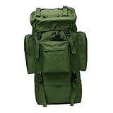 Milageto Extra großer Wanderrucksack, Tagesrucksack 70 l für Herren, wasserabweisender Camping-Rucksack für Outdoor-Sport, Trekking, Jagd, GRÜN