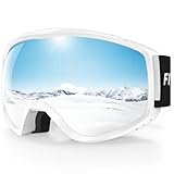 Findway Skibrille Erwachsene für Herren Damen, Snowboardbrille für Brillenträger, OTG UV-Schutz Kompatibler Helm Anti Fog Skibrillen, Silber Sphärisch Verspiegelt