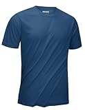 KEFITEVD Shirt Herren Sommer Atmungsaktiv Laufshirt Leichte Fahrradshirt Männer Rund-Ausschnitt Casual T-Shirt Surfen Angeln Blaugrau 2XL