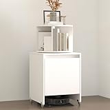 ksxnkhk Roboter-Staubsauger-Aufbewahrungsschrank mit Rollen, tragbarer Nachttisch, freistehendes Holzregal, platzsparend, Beistelltisch für Wohnzimmer, Homeoffice (Weiß)