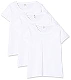 Fruit of the Loom Damen Lady-fit Original Tee, 3 Pack T-Shirt, Weiß (White 30), (Herstellergröße: Small) (3er Pack)