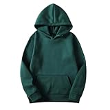 Damen Hoodies UK Clearance Langarm Hoodies Mit Tasche Loose Fit Pullover Tops Hemden Einfarbig Bluse Damen Hoodie Tops Streetwear Casual Herbst, #1 - Armeegrün, M