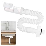 1 1/4 Zoll Siphon Waschbecken, 360° Einstellbarer Raumsparsiphon, Geruchsdichter Flexibles Siphon, Abflussrohr Waschbecken, Austauschbarer Abwasserrohr für Küche, Bad, Waschmaschine