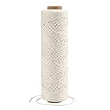 KINGLAKE 1mm Kordel Beige,100M Baumwollschnur,Makramee Garn,Baumwollgarn Dünn,String Für Backen,Kochen in der Küche,DIY Basteln,Weihnachtsgeschen Kverpackung,Deko