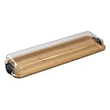 Käsebrett, rechteckiger Holzteller, 17,8 x 55,9 cm, tragbares Servierbrett, authentische lebensmittelechte Bretter, transparenter Schutzdeckel für Party, Picknick, Urlaub, Küche, Buffet