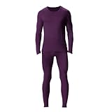 Herren Thermounterwäsche Set Baumwolle - Herren Innenfleece Unterwäsche Sets Winter Thermouterhosen Langarmshirt Skiunterwäsche Langarm Thermo-Unterhemd + Lange Unterhose Warme Ski Thermohemd