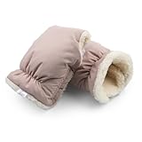 DANKA® Handwärmer Kinderwagen Handschuhe Handmuff mit warme Fleece und Baumwolle Innenseite Wasserdicht und Winddicht Stroller Handmuff Universalgröße für Kinderwagen, Buggy (Beige)