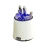 WildOath Küchenutensilienhalter mit UV-Sterilisator, Weiß, 360 Grad drehbares Design, Blaulicht-Desinfektion, lange Standby-Batterie, 1 cm x 1,3 cm
