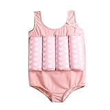 YAGATA Badeanzug mit Schwimmhilfe Mädchen Jungen Float Suit Kinder Badeanzug Baby Maedchen Bojenanzug Schwimmanzug verstellbarem Auftrieb Bademode Bojenbadeanzug, Rosa, 80