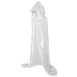 Vasreyy Meine Bestellung Anzeigen, Medieval Dress Mittelalter Kleid Mädchen Cosplay Sensenmann Langer Umhang Hexen Kostüm Damen Mittelalter Prinzessin Kleid Halloween (Weiß,M)