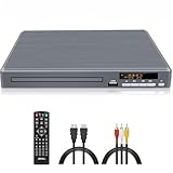 DVD-Player Grau - Regionenfrei DVD-Player für TV mit 1080P Hochskalierung - CD-Player DVD-Spieler mit Koaxial/HDMI/RCA-Ausgängen, Breakpoint-Speicher, PAL/NTSC, Ideal für Zuhause (Kein Blu-ray)