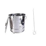 LOORGVEL 2 Stück Verbrennungstonne mit Lüftungslöchern und Brennzange Teiliges für Haushalt und Garten und Langlebig Geeignet für Papier und Laub Sichere Müllverbrennung