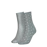 Tommy Hilfiger Damensocken mit Punkten Middle Grey Melange - 35/38