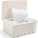 Feuchttücher Box, Box für Feuchttücher mit Deckel, Box für Feuchtes Toilettenpapier, Baby Feuchttücher Box Beige, Feuchtes Toilettenpapier Box, Feuchtpapierbox für Draussen, Zuhause und Büro